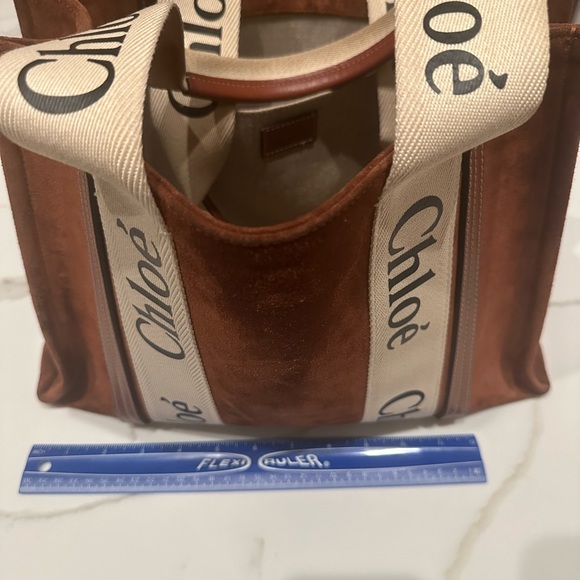 Chloe Suede “woody” tote bag…. Very stylish, soft suede. Some wear on handles. - Picture 11 of 11